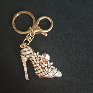 Elegant Gold High Heel Bag Charm /Keychain